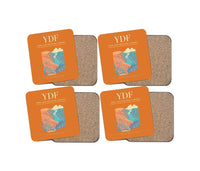 Thumbnail for Deer Lake Regional Airport (YDF) design on orange 4 pieces set coaster