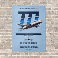 Thumbnail for Boeing 777-200LR vertical canvas print - no frame - light blue background