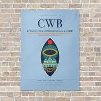 Thumbnail for Afonso Pena International Airport CWB vertical canvas print - no frame - light blue background