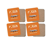 Thumbnail for C-54D Skymaster design on orange 4 pieces set coaster