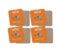 Thumbnail for Leonardo AW139 design on orange 4 pieces set coaster
