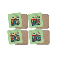Thumbnail for The Phone Booth Goodbyes - Designed Coasters design on light green 4-pieces-set