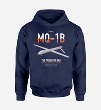 Thumbnail for MQ-1B Predator design on navy blue double-side hoodie, single-side print