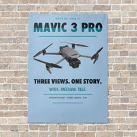 Thumbnail for DJI Mavic 3 Pro vertical canvas print - no frame - light blue background