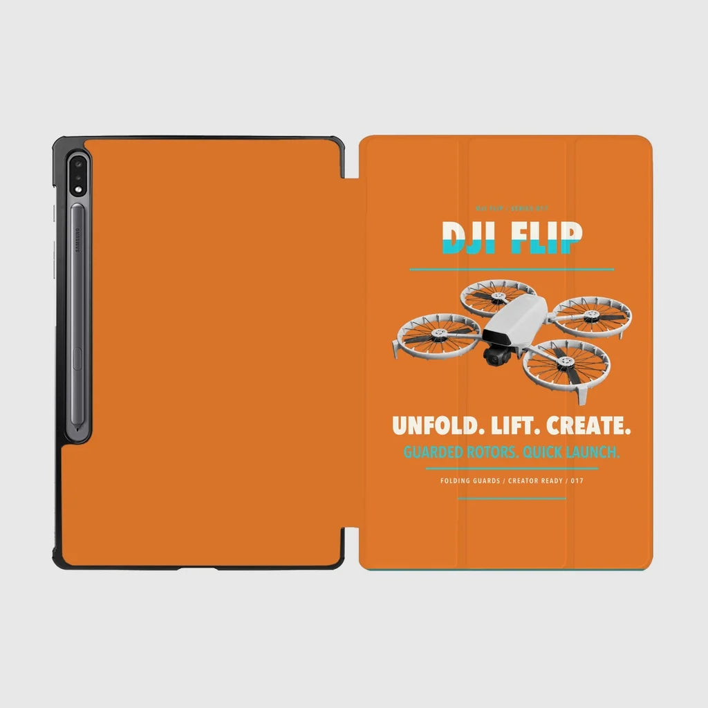 DJI Flip design on orange samsung tablet tablet case