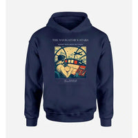 Thumbnail for VINTAGE G4297 - The Navigator's Stars - Premium Hoodie design on navyblue premium