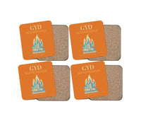 Thumbnail for Heydar Aliyev International Airport (GYD) design on orange 4 pieces set coaster