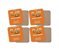 Thumbnail for Canadair CL-415 design on orange 4 pieces set coaster