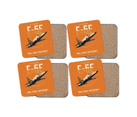 Thumbnail for F-5E Tiger II design on orange 4 pieces set coaster