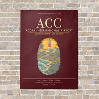 Thumbnail for Accra International Airport ACC - Canvas Framed - Dark Red
