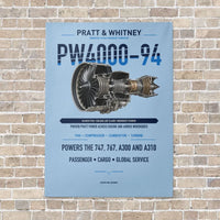 Thumbnail for PW4000-94 vertical canvas print - no frame - light blue background