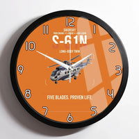 Thumbnail for Sikorsky S-61N design on orange framed wall clock