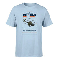 Thumbnail for MBB BO 105P PAH-1 design on light blue t-shirt, single-side print