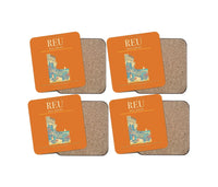 Thumbnail for Reus Airport (REU) design on orange 4 pieces set coaster