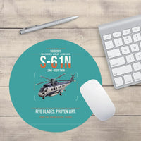 Thumbnail for Sikorsky S-61N design on turquoise round mouse pad