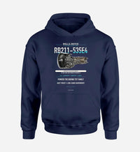 Thumbnail for RB211-535E4 design on navy blue hoodie single side