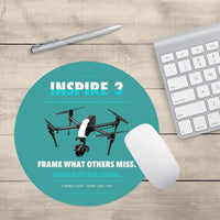 Thumbnail for DJI Inspire 3 design on turquoise round mouse pad