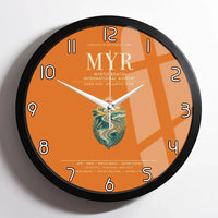 Thumbnail for Myrtle Beach International Airport (MYR) design on orange framed wall clock