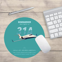 Thumbnail for Bombardier Learjet 31A design on turquoise round mouse pad