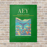 Thumbnail for Akureyri Airport AEY - Canvas No Frame - Green