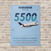 Thumbnail for Bombardier Global 5500 vertical canvas print - no frame - light blue background