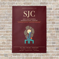 Thumbnail for San Jose Mineta International Airport SJC - Canvas Framed - Dark Red