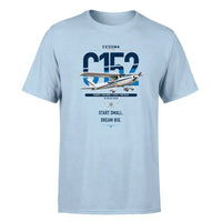Thumbnail for Cessna 152 design on light blue t-shirt, single-side print