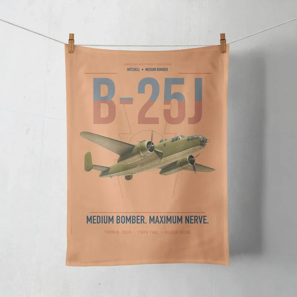 B-25J Mitchell design on orange towel