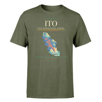 Thumbnail for Hilo International Airport (ITO) T-Shirt single-side front print in Green Army | hilo-international-airport-ito-double-side-t-shirt