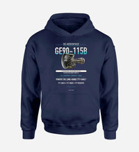 Thumbnail for GE90-115B design on navy blue hoodie single side