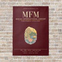 Thumbnail for Macau International Airport MFM - Canvas Framed - Dark Red