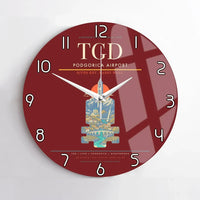 Thumbnail for Podgorica Airport TGD Wall-Clock No-Frame - Dark Red