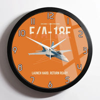 Thumbnail for F-A-18E Super Hornet design on orange framed wall clock