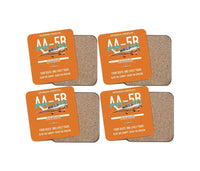 Thumbnail for Grumman American AA-5B Tiger design on orange 4 pieces set coaster