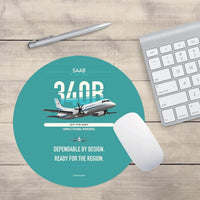 Thumbnail for Saab 340B design on turquoise round mouse pad