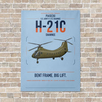 Thumbnail for Piasecki H-21C Shawnee vertical canvas print - no frame - light blue background