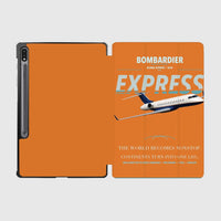 Thumbnail for Bombardier Global Express design on orange samsung tablet tablet case