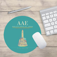 Thumbnail for Rabah Bitat Airport (AAE) design on turquoise round mouse pad
