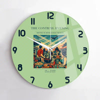 Thumbnail for VINTAGE G4135 - The Contrail Evening - Designed Wall Clocks design on lightgreen no-frame