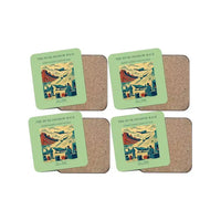 Thumbnail for The Dune Shadow Race - Designed Coasters design on light green 4-pieces-set