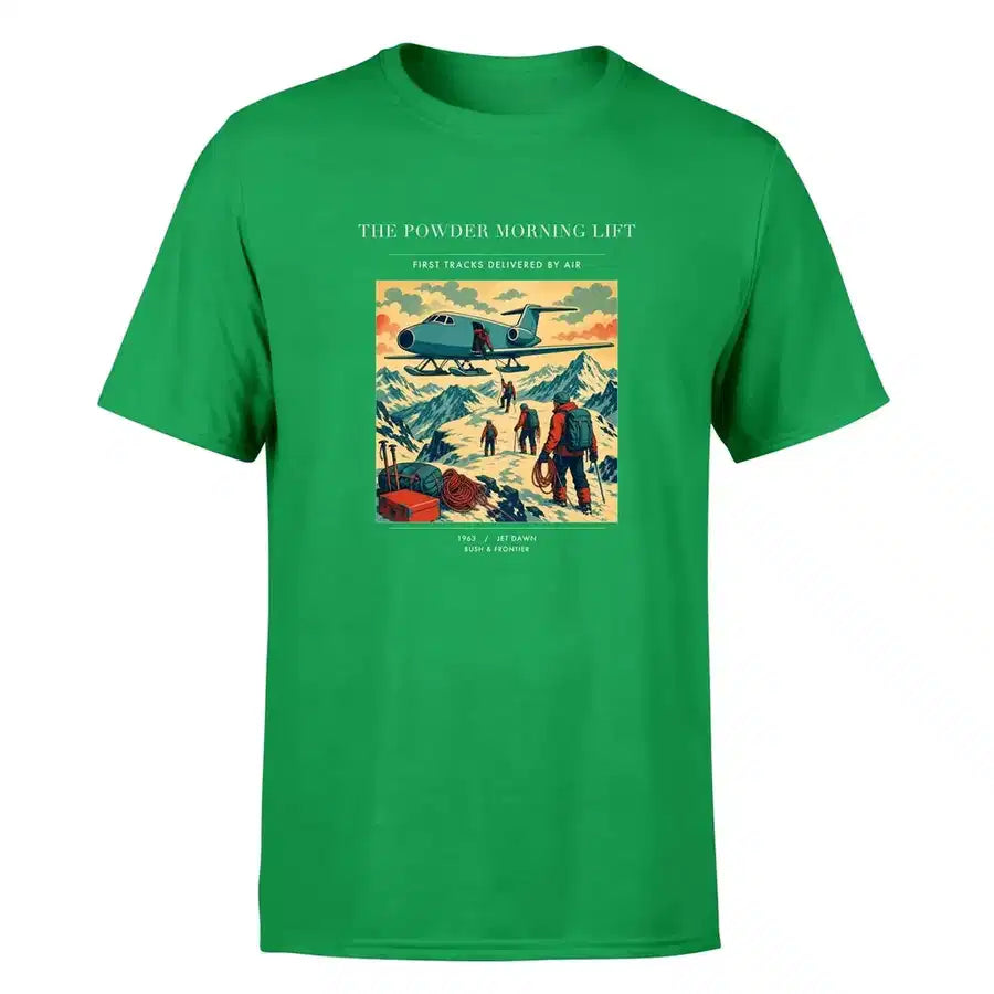 VINTAGE G4287 - The Powder Morning Lift - Premium T-Shirt design on green premium t shirt