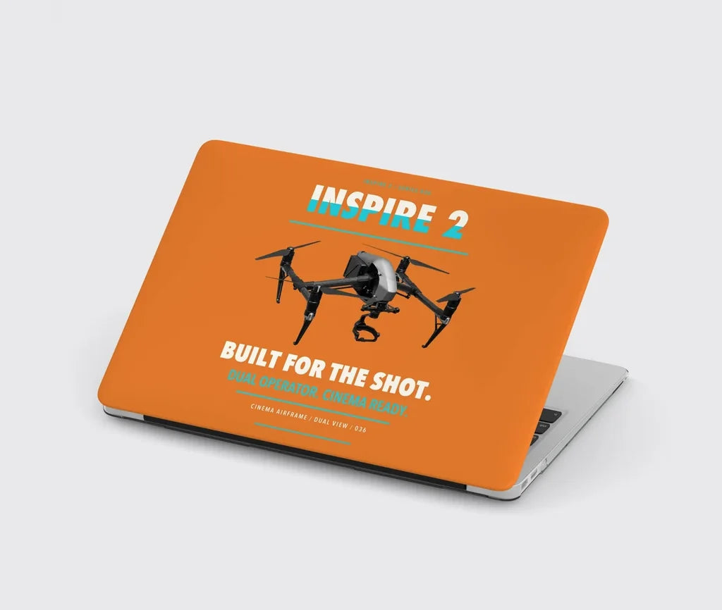 DJI Inspire 2 design on orange MacBook case
