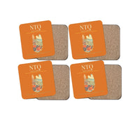 Thumbnail for Noto Airport (NTQ) design on orange 4 pieces set coaster