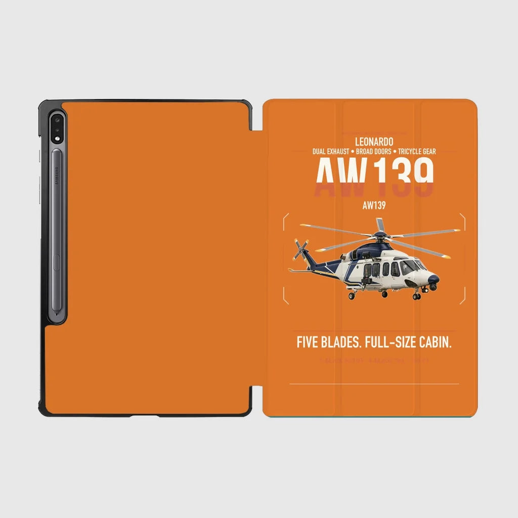 Leonardo AW139 design on orange samsung tablet tablet case