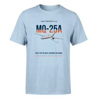 Thumbnail for MQ-25A STINGRAY design on light blue double-side t-shirt, single-side print