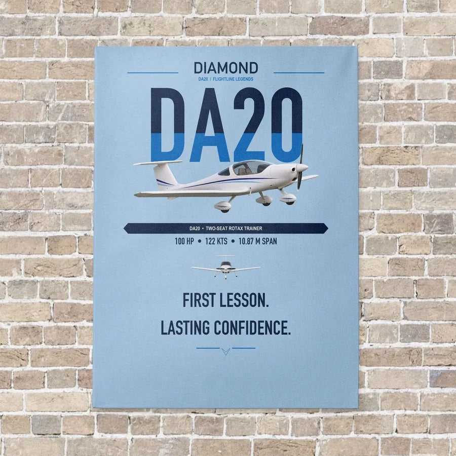 Diamond DA20 vertical canvas print - no frame - light blue background