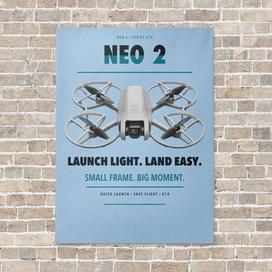DJI Neo 2 vertical canvas print - no frame - light blue background