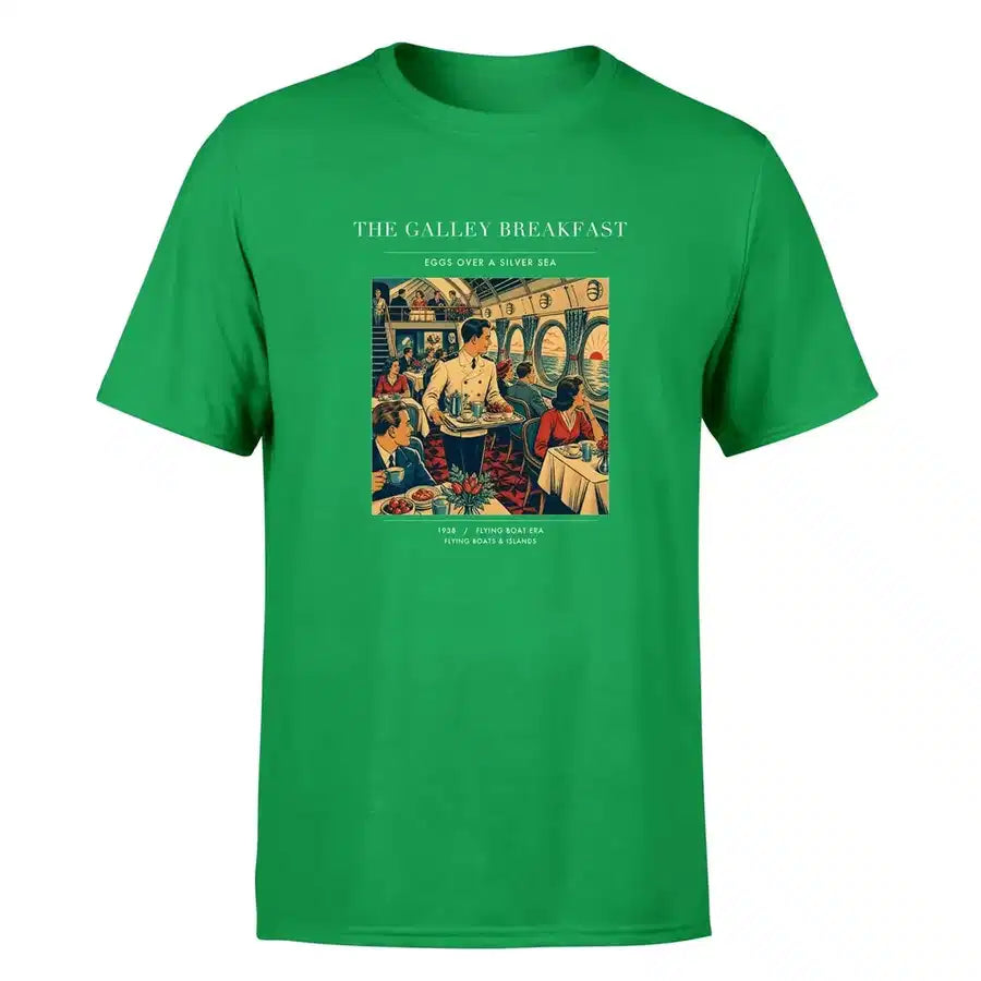VINTAGE G4184 - The Galley Breakfast - Premium T-Shirt design on green premium t shirt