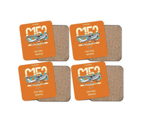 Thumbnail for Cessna 152 design on orange 4 pieces set coaster