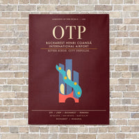 Thumbnail for Bucharest Henri Coanda International Airport OTP - Canvas Framed - Dark Red
